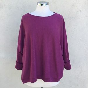 Eileen Fisher Merino Wool Fuscia Sweater - Size Medium